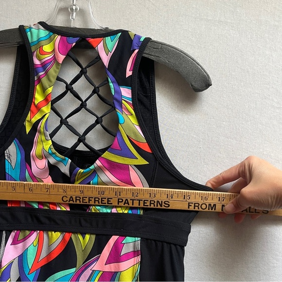 Trina Turk Recreation Colorful Sleeveless Dress with Lattice Back Sz S - Picture 8 of 8